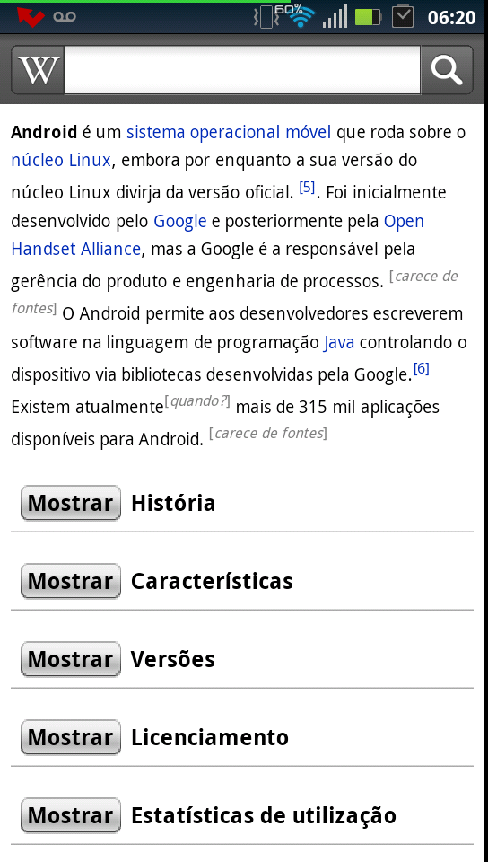 Wikipedia Móvel para Android