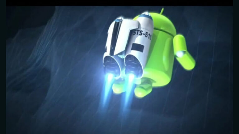 Android com foguete