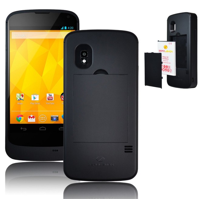 Zerolemon Nexus 4 case e bateria preto