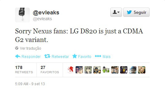 Lg D821 LG D802 não são Nexus