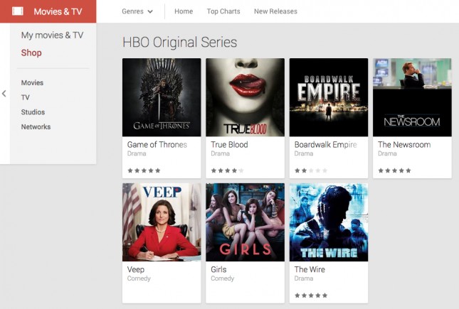 HBO séries na loja Google Play EUA
