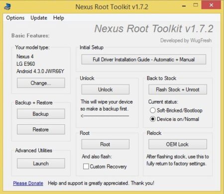 Nexus Tool Kit tela inicial
