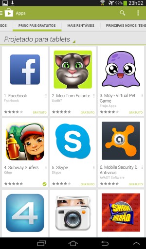 Enfim Google Play mostra aplicativos e jogos especialmente feitos para tablet