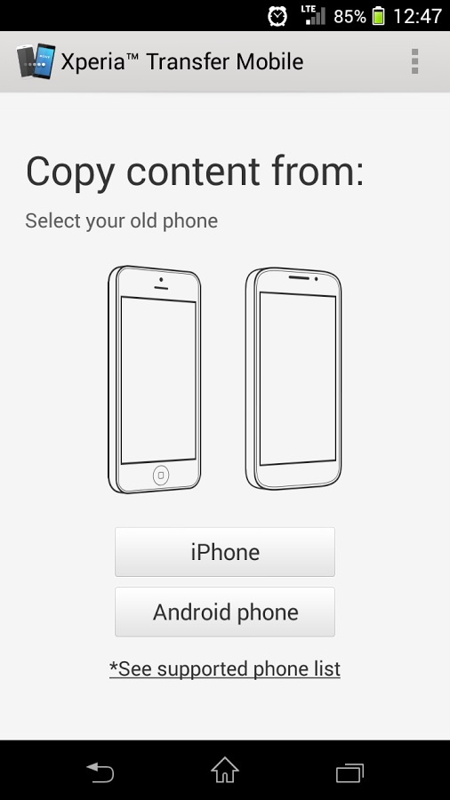 Xperia Transfer Mobile