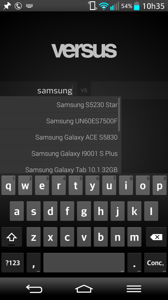 Versus aplicativo para Android Beta