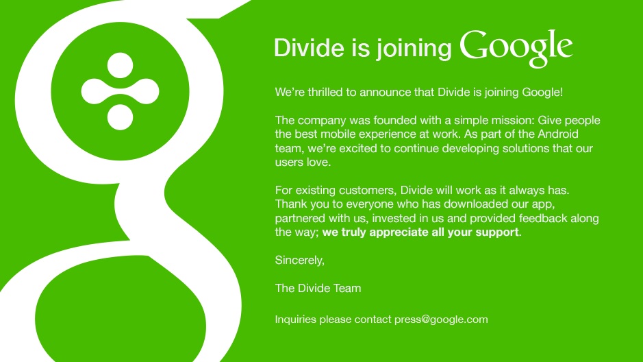Para o Android virar mais corporativo Google compra empresa Divide