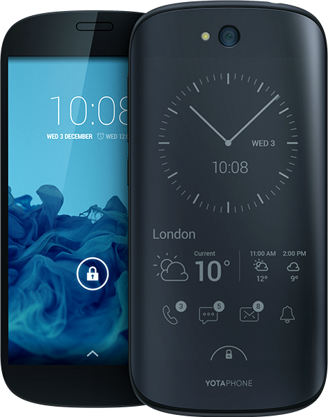 Em 2015 América Latina pode receber o YotaPhone 2 com tela de e-ink na traseira