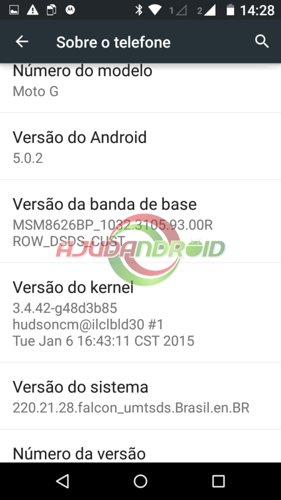 Moto G Android 5.0 Lollipop