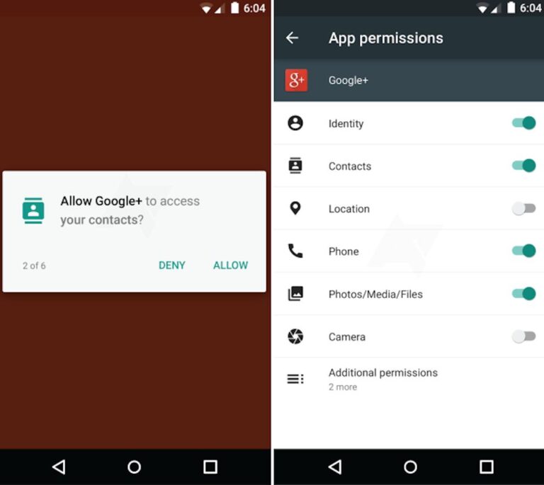 Android M permissões