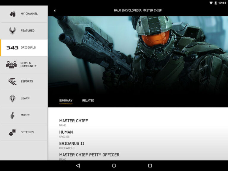Halo Channel para o sistema Android
