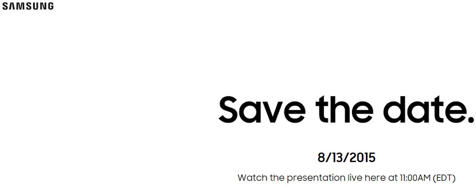 Samsung anuncia data de evento, possível lançamento do Galaxy Note 5 e Galaxy S6 Edge Plus