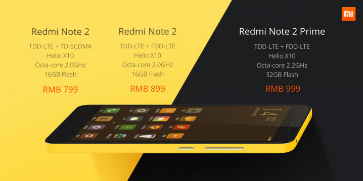 Redmi Note 2 e Redmi Note 2 Prime