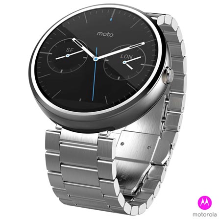 Moto 360 com pulseira de Aço