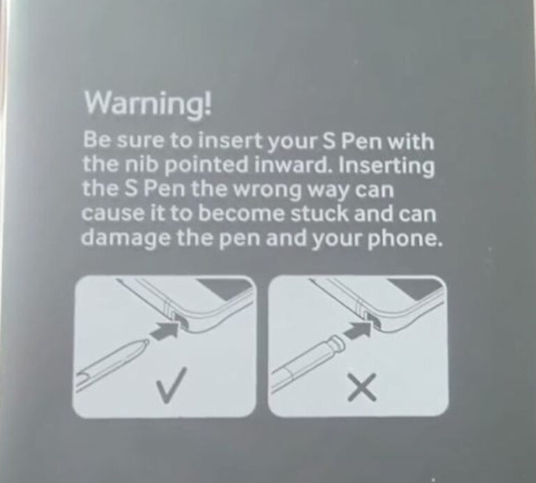 Galaxy Note 5 Aviso caneta