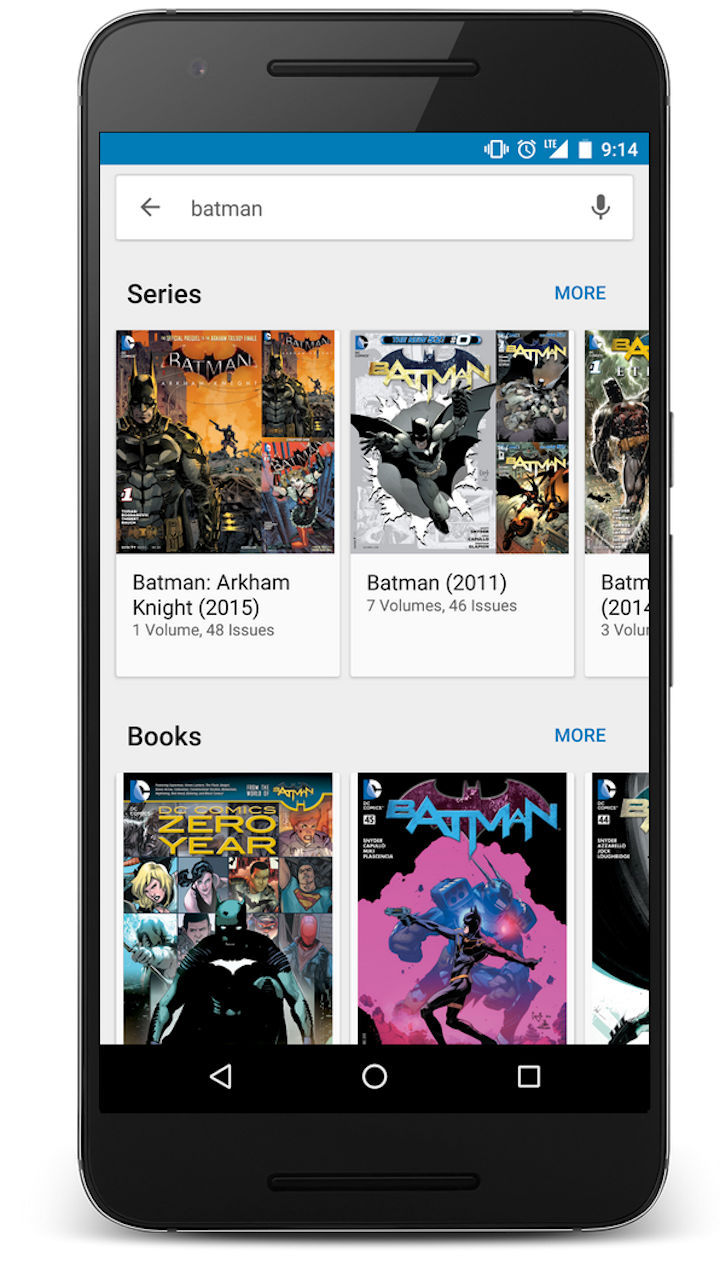 Google Play Livros agora suporta os novos quadrinhos