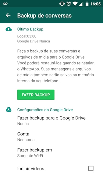 WhatsApp ganha backup de conversas para o Google Drive