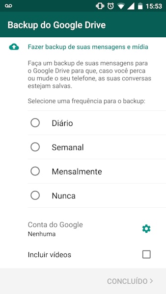 WhatsApp ganha backup de conversas para o Google Drive