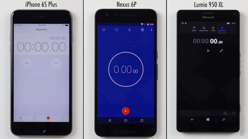 iPhone 6S Plus, Nexus 6P e Lumia 950XL mais rápido aparelho