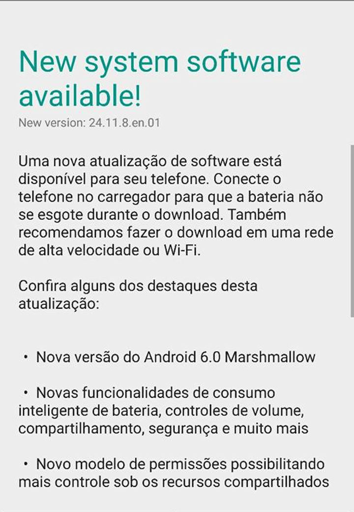 Moto X Force para o Android 6.0 Marshmallow