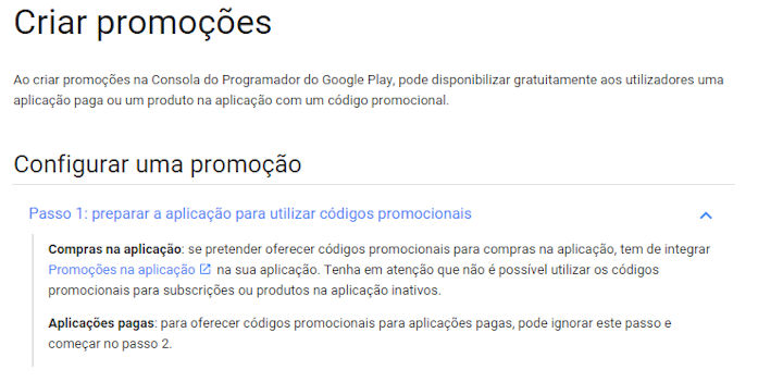 Google Play Cupons promocionais