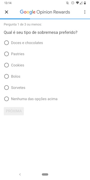 Google Opinion Rewards perguntas