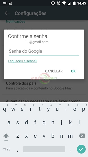 Google Play senha para compras