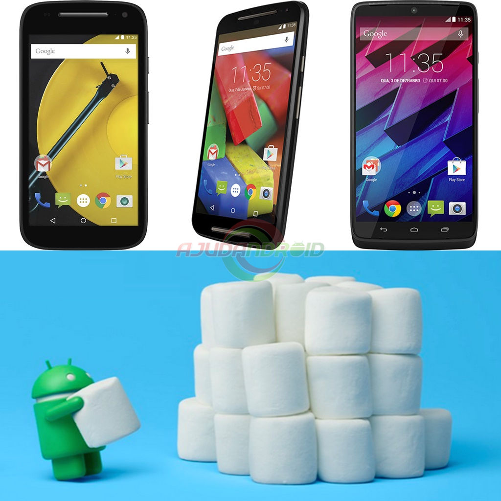 Moto E 4G 2015, Moto G 2014, Moto G 4G 2015 e Moto Maxx começarão a receber o Android 6 Marshmallow