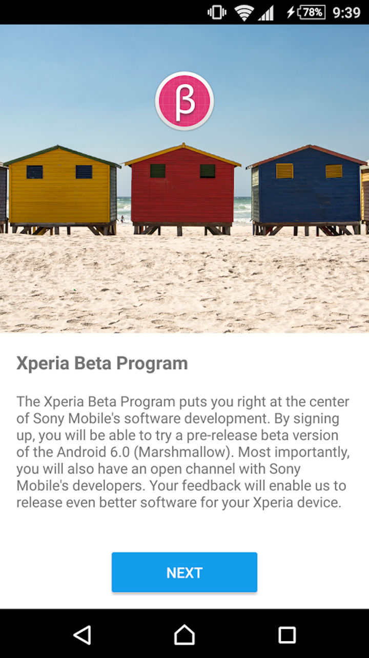 programa Beta para Xperia