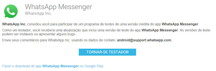 WhatsApp ganha versão beta 
