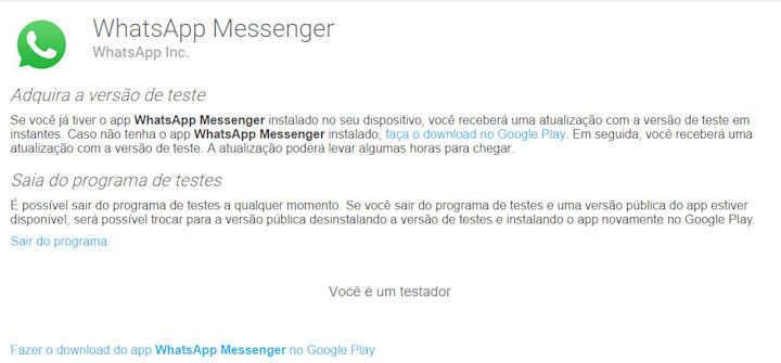 WhatsApp ganha versão beta 