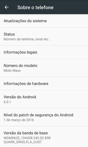 Moto Maxx Android 6.0 Marshmallow