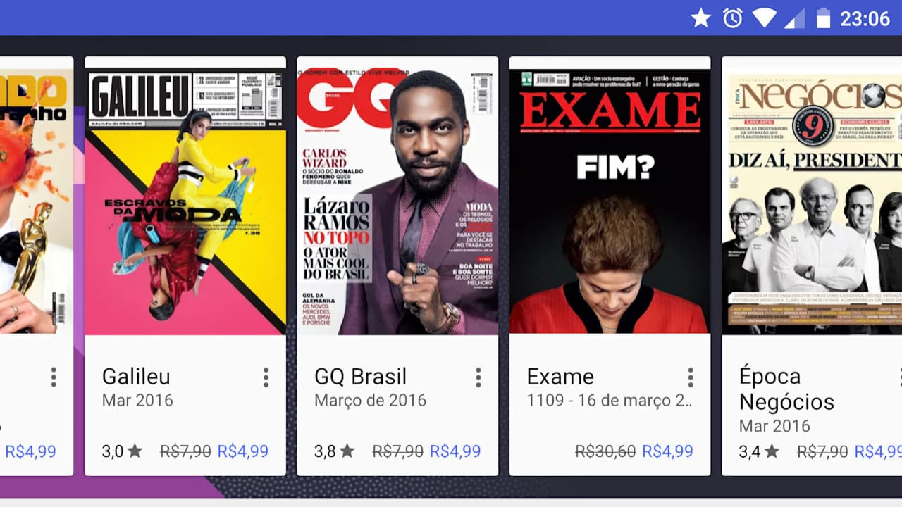 Google Play traz assinaturas anuais de revistas por R$4,99