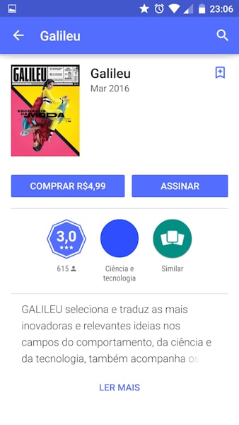 Google Play traz assinaturas anuais de revistas por R$4,99