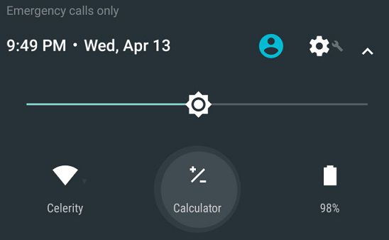 Android N atalho rápido calculadora