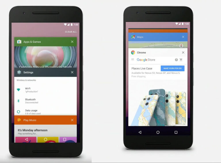 Android N apps abertos