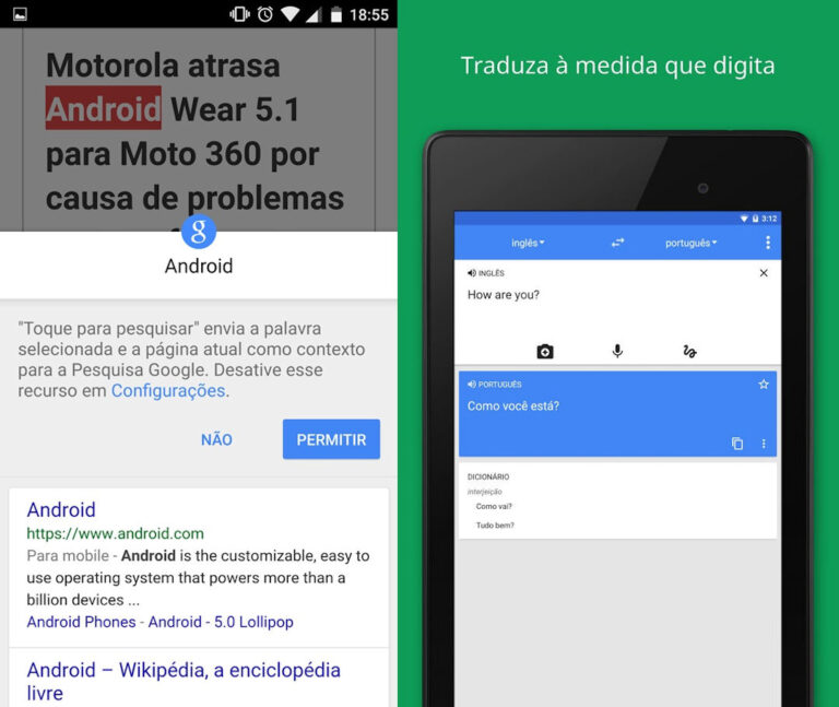 Google Now on Tap e Google Tradutor