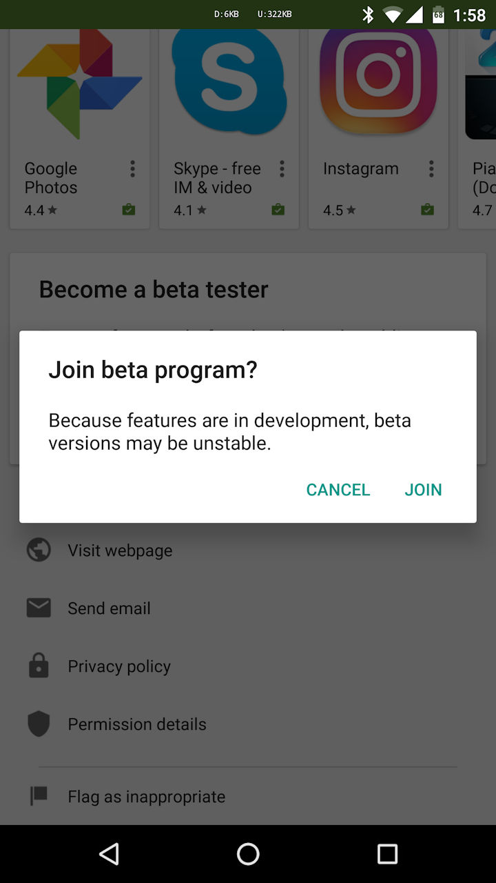 Google Play aplicativos e games beta