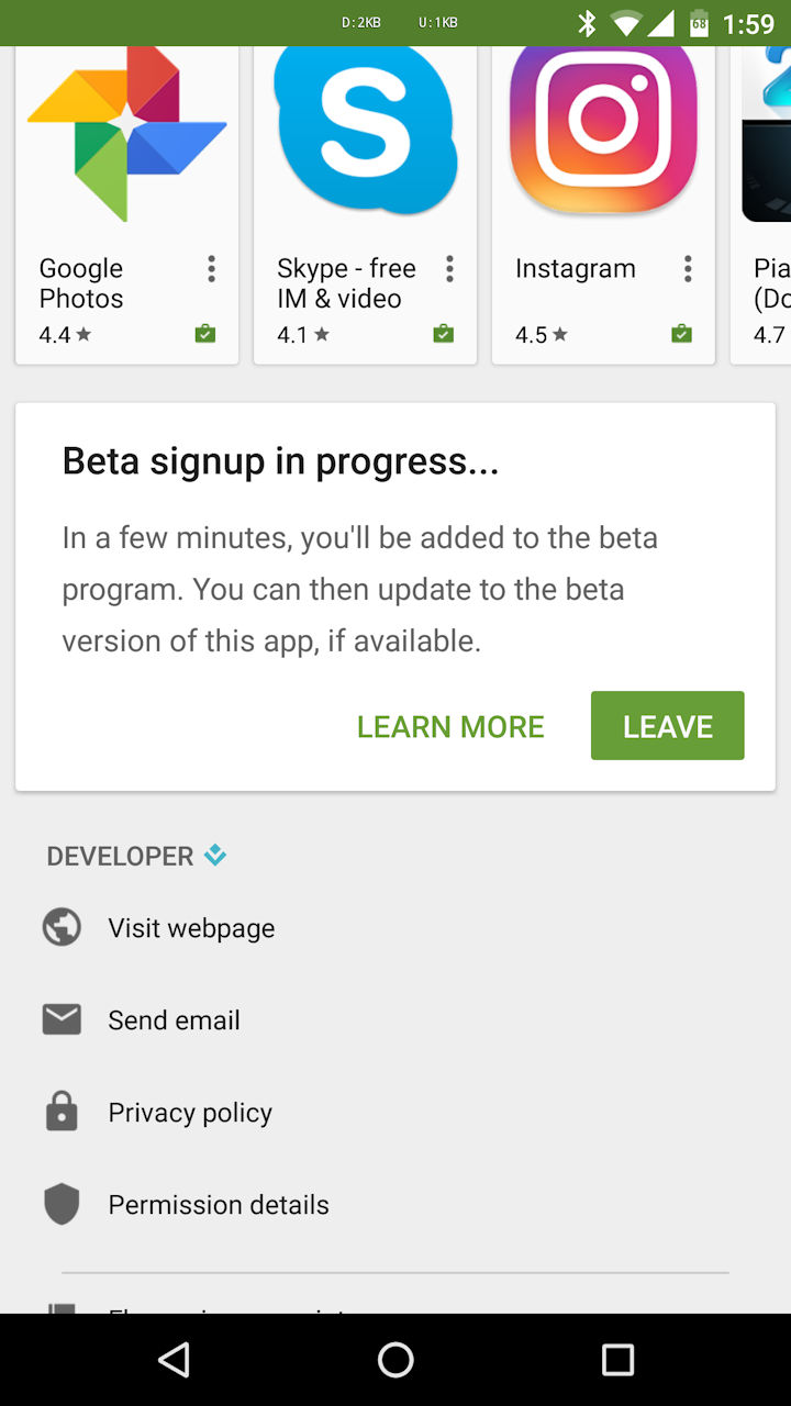 Google Play aplicativos e games beta