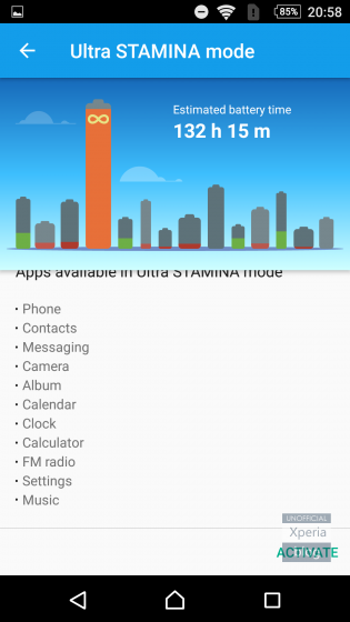 Modo Stamina Xperia Android 6.0 Marshmallow