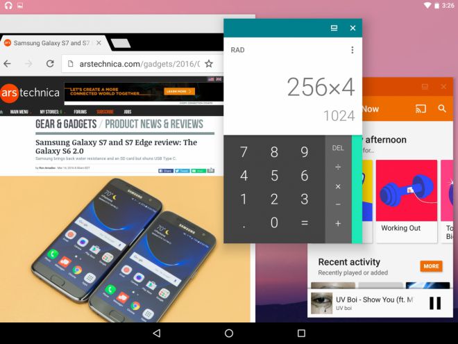 Android N modo Forma livre Freeform