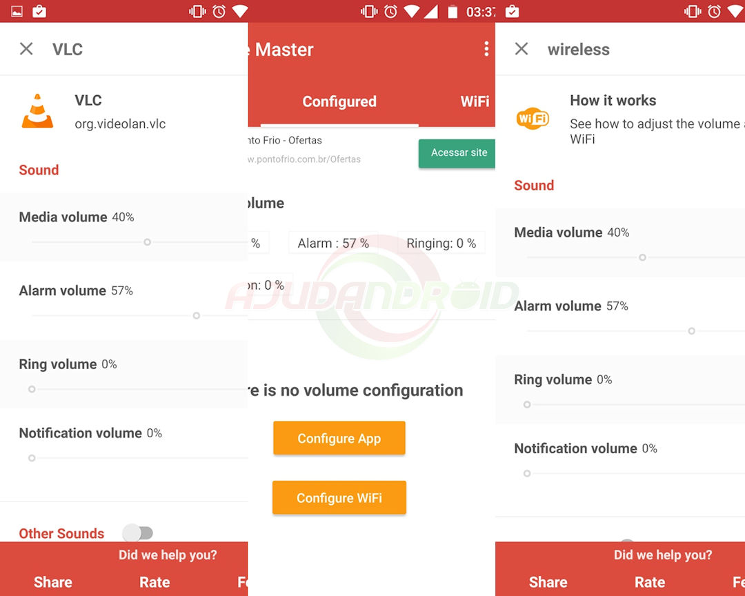 No Android aplicativo permite controlar volume dos seus apps, jogos e no Wi-Fi