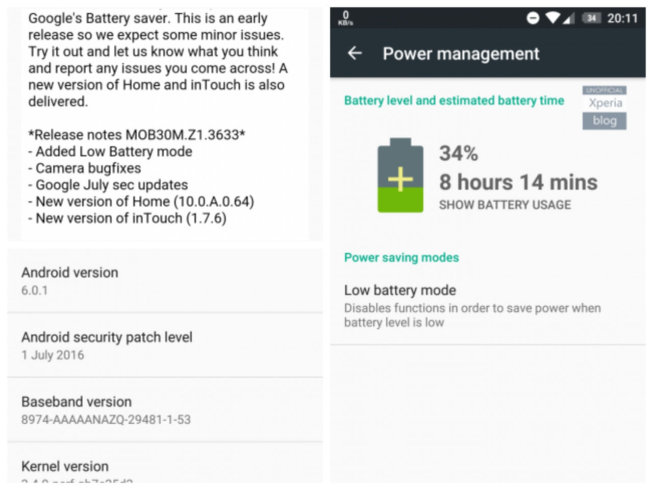Android Conceito da Sony é atualizado com melhorias e modo bateria fraca