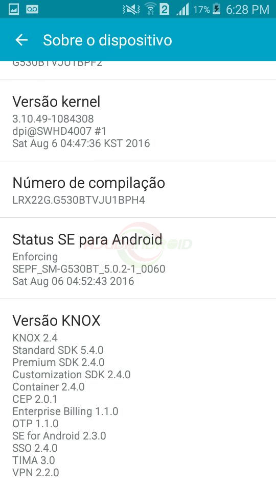 Galaxy Gran Prime Duos TV Android 5.0.2 Lollipop