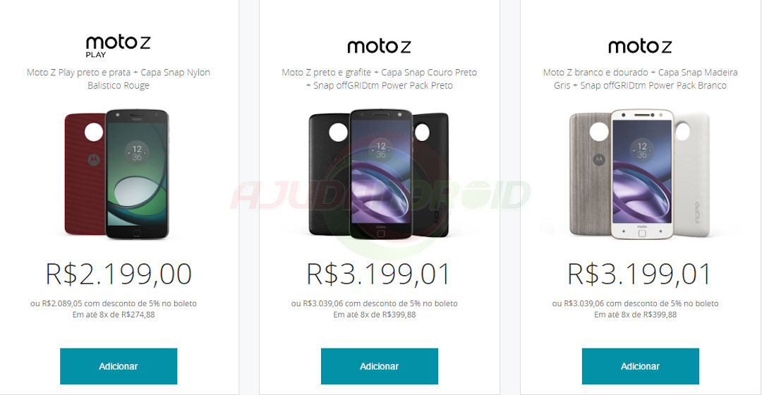 Moto Z e Moto Z Play preço no Brasil