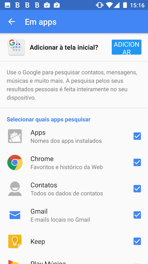 Pesquisa Em apps