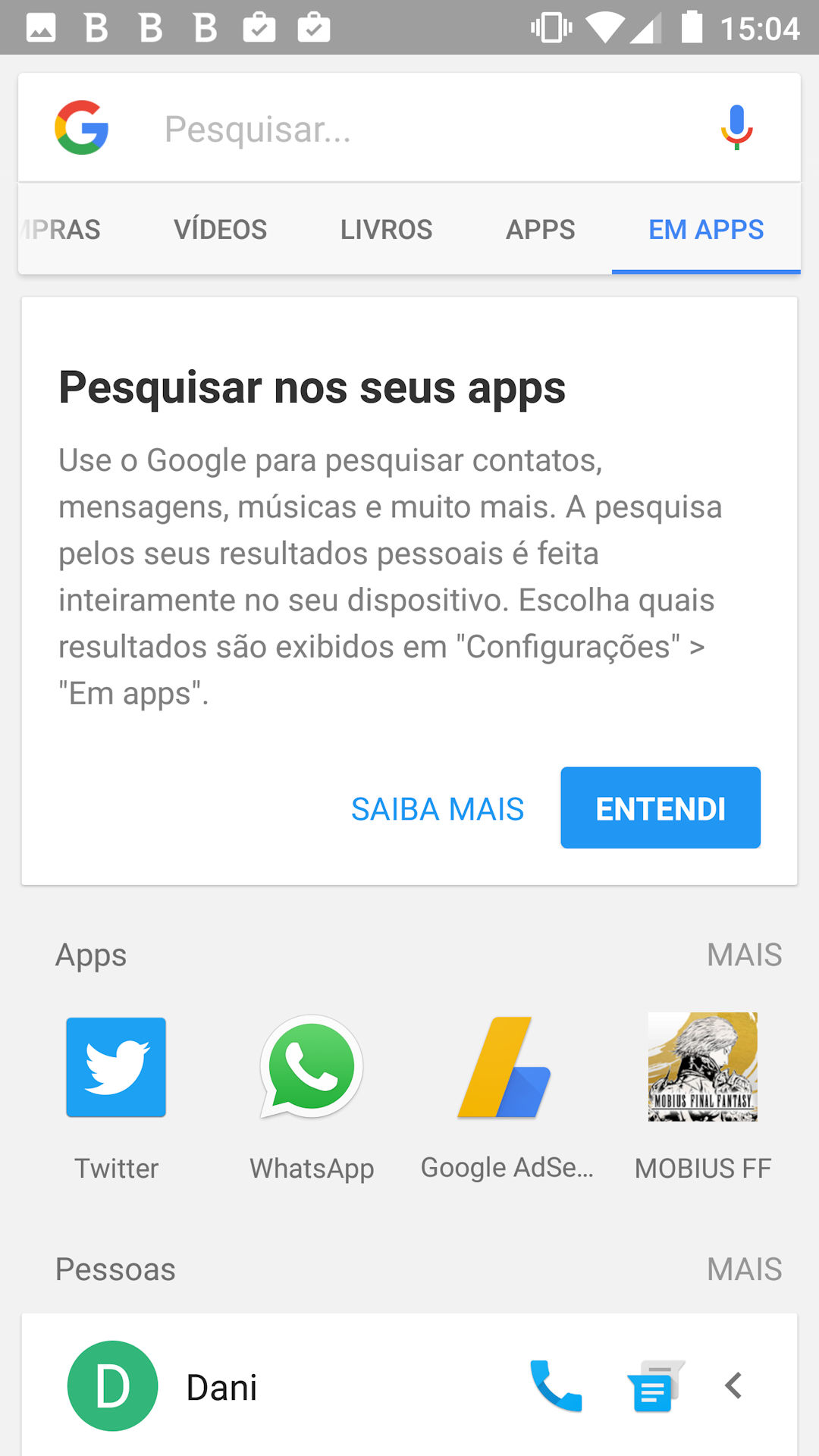 Pesquisa Em apps