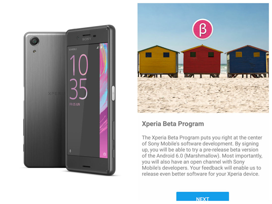 Xperia X Performance programa beta