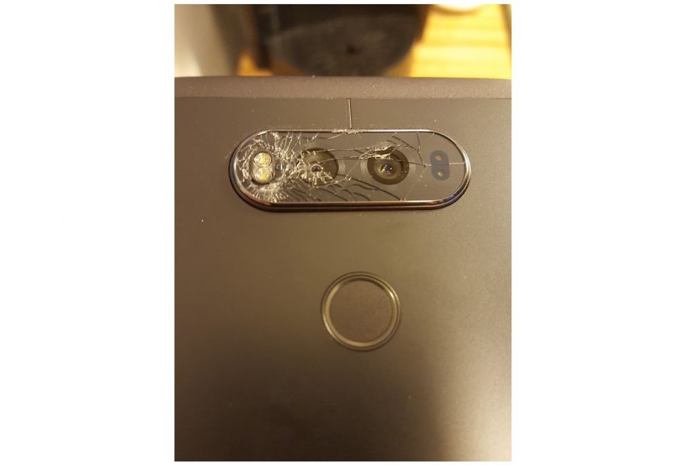 LG V20 vidro da câmera quebrada