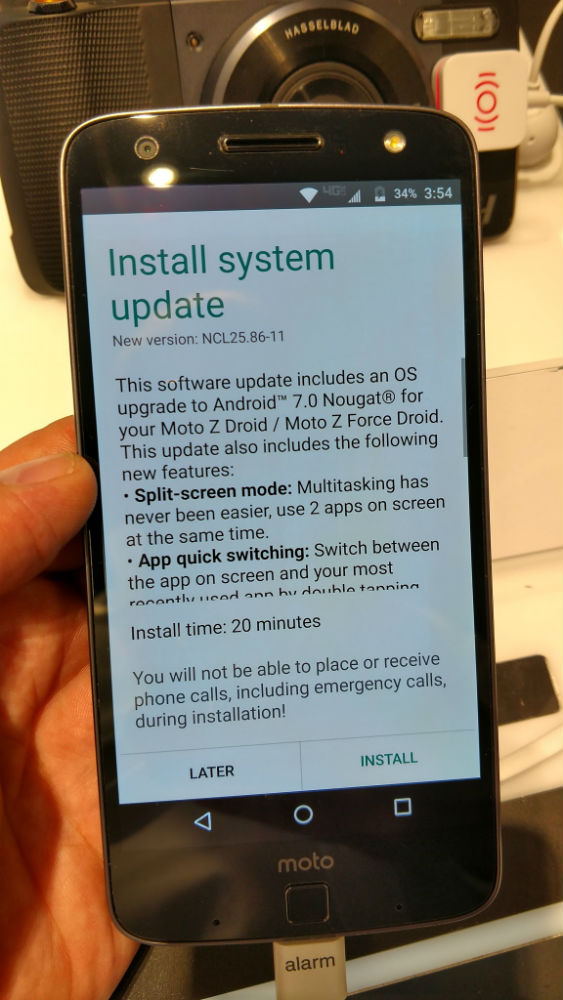 Moto Z Droid Android 7.0 Nougat