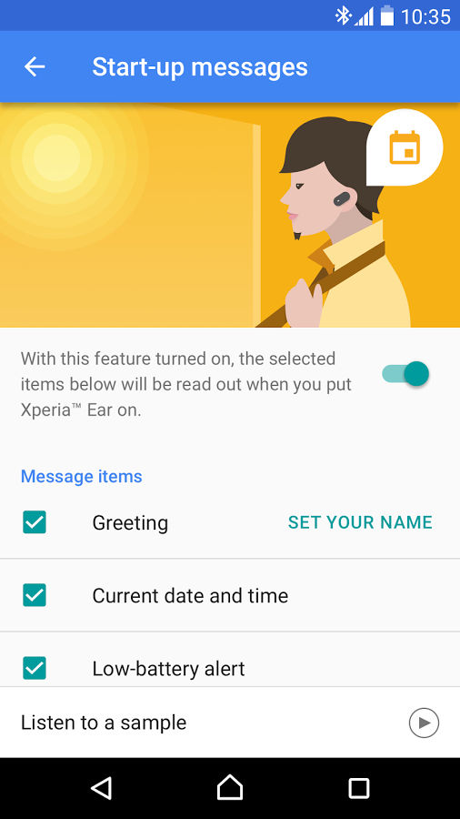 Aplicativo Xperia Ear